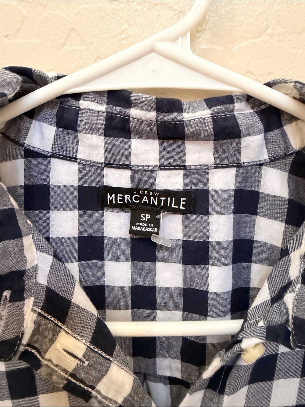 J.Crew Black & White Gingham Button-Up Shirt - Classic Women's Top - Picture 4 of 7